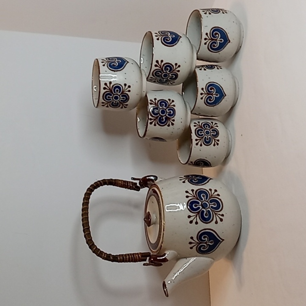 Cottagecore Vintage Handcrafted Otagiri Original Japanese Teapot With Six Cups